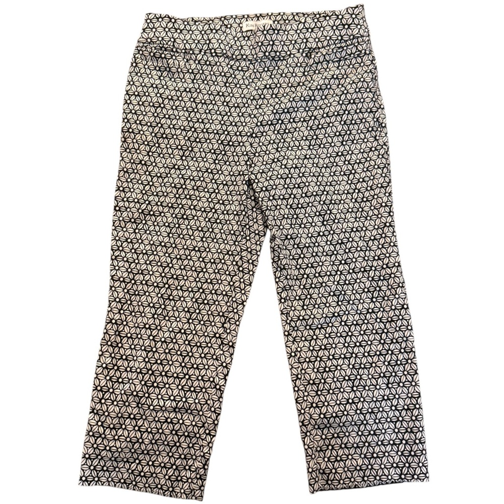 Kim Rogers Black and White Floral Capri Pants